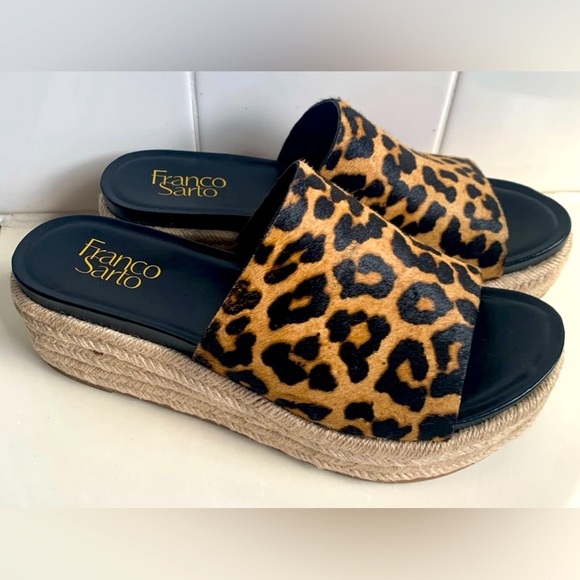 Size 8.5 Franco Sarto Espadrilles Platform slip on Slides Vacation shoes Sandals - Picture 2 of 6